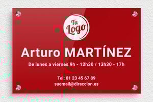 Placas para Notarios - Plexiglás - undefined - rouge-blanc - screws-spacer - es-ppro-notario-005-4-1748857822108
