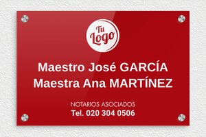 Placas para Notarios - Plexiglás - undefined - rouge-blanc - screws-caps - es-ppro-notario-007-1-1748857765216