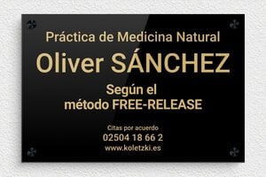 Placas para Naturópatas - Plexiglás - undefined - noir-or - screws-spacer - es-practica-natural-010-1-1747820805224