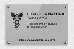 Placas para Naturópatas - Plexiglás - undefined - gris-noir - screws-caps - es-practica-natural-de-salud-007-1-1747820872954