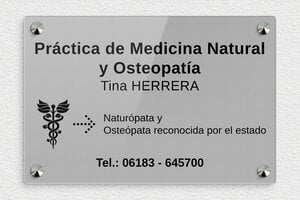 Placas para Naturópatas - Plexiglás - undefined - gris-noir - screws-caps - es-practica-naturheil-001-5-1747820733584