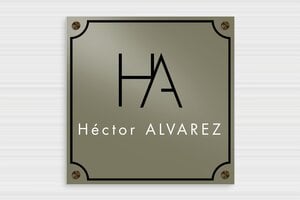 Placas Profesionales de Aluminio - Aluminio - undefined - taupe - screws-caps - es-praxis-schild-alu-012-3-1747900650378