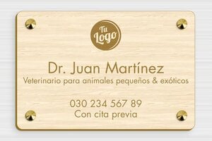 Placas Profesionales - Madera - undefined - erable - screws-caps - es-praxis-schild-madera-011-3-1747900761779