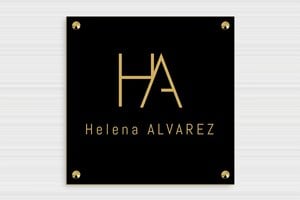 Placas Profesionales de PVC - PVC - undefined - noir-or - screws-caps - es-praxis-schild-pvc-017-3-1747900539852