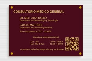 Placas Profesionales de PVC - PVC - undefined - bordeau-or - screws-spacer - es-praxis-senal-pvc-003-4-1747888864637