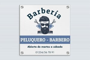 Placas para Tiendas - PVC - undefined - gris-noir - screws-caps - es-profisign-barbero-cuadrado-003-3-1747817785211