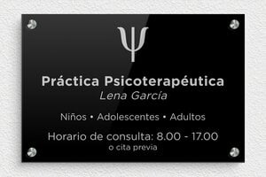 Placas Profesionales con Logo - Plexiglás - undefined - noir-argent - screws-spacer - es-psicologa-001-0-1747821106770