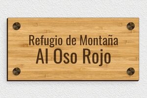 Placas de Números Modernos - Madera - undefined - bambou - screws-caps - es-refugio-montana-letrero-027-1-1747821848158