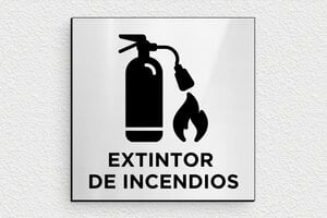Señales Contra Incendios - Señal gris de extintor de incendios - undefined - gris-brillant-noir - glue - es-senal-de-extintor-de-incendios-003-3-1747819856909