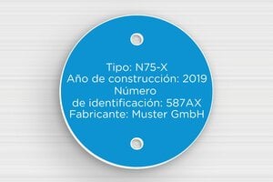 Placas Redondas - PVC - undefined - bleu-ciel-blanc - holes-only - es-senal-de-identificacion-003-5-1747880611588