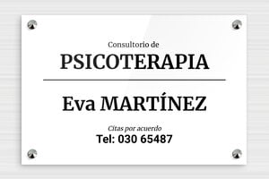 Placas Grabadas Personalizadas - Plexiglás - undefined - blanc-noir - screws-caps - es-senal-de-praxis-psicologica-006-3-1747899979060