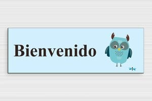 Carteles de Bienvenida - Cartel 'Bienvenido' con búho - undefined - custom - glue - es-senal-parte-entrada-016-1-1747823189612