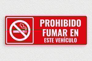 Carteles de Señales  - Cartel 'Prohibido fumar en este vehículo' - undefined - rouge-blanc - glue - es-senales-de-trafico-002-4-1747824636373