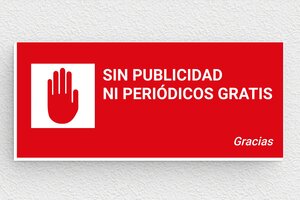 Placas "No Publicidad" para Buzón - Cartel de No Publicidad - undefined - rouge-blanc - glue - es-sin-publicidad-002-1-1747821485794