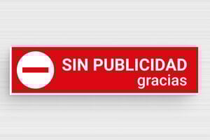 Placas "No Publicidad" para Buzón - Cartel de PVC 'Sin Publicidad' - undefined - rouge-blanc - glue - es-sin-publicidad-80x20-1747821369092