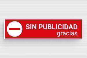 Cartel de PVC 'Sin Publicidad' - undefined - rouge-blanc - glue - es-sin-publicidad-80x20