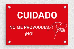 Placas para Portal - Cartel 'Cuidado, perro peligroso' - undefined - rouge-blanc - screws - es-tor-perro-040-1-1747822445264
