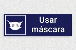 Señales de Obligación - Cartel 'Obligación de Máscara' - undefined - bleu-marine-blanc - glue - es-usar-mascara-cartel-004-3-1747819951494