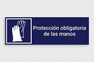 Señales de Obligación - Señal 'Uso obligatorio de guantes de protección' - undefined - bleu-marine-blanc - glue - es-usar-proteccion-manos-senal-001-3-1747819945578