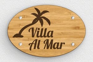 Placas de Números Modernos - Madera - undefined - bambou - screws - es-villa-cartel-006-4-1747821778193