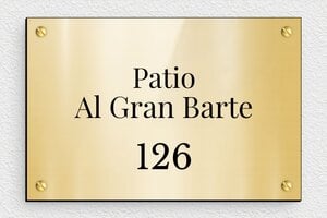 Placas de Números Modernos - PVC - undefined - or-brillant-noir - screws - es-villa-letrero-024-1-1747821752597