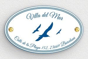 Placas con Dirección para Casa - PVC - undefined - blanc-bleu - screws - es-villa-letrero-044-1-1747821815443