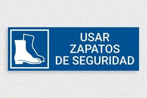 Señales de Seguridad - Cartel 'Obligatorio el uso de zapatos de seguridad' - undefined - bleu-blanc - glue - es-zapatos-de-seguridad-industrial-004-3-1747819743672