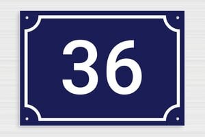 Hausnummernschilder modern - Hausnummernschild modern - undefined - bleu-marine-blanc - screws - eu-numero-design-001-3