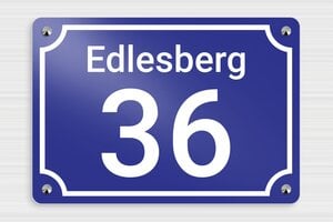 Hausnummernschilder modern - Hausnummernschild modern - undefined - bleu - screws-caps - eu-numero-design-003-3