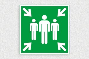 Sicherheitsschilder - Schild Treffpunkt - 200 x 200 mm - PVC - vert-blanc - glue - eu-panneau-signalisation-001-3