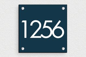 Hausnummernschild - eu-plaque-maison-moderne-003-1 - 100 x 100 mm - custom - screws - eu-plaque-maison-moderne-003-1