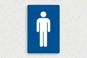 Wc schild - WC-Schild für Männer aus PVC - 100 x 150 mm - PVC - bleu-blanc - none - eu-plaque-toilette-005-3