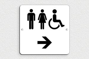 Hotelschilder - WC-Schild - 150 x 150 mm - PVC - blanc-noir - screws - eu-pp-toilette-002-4