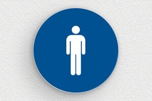 Wc schild - Rundes WC-Schild für Herren - 100 x 100 mm - PVC - bleu-blanc - glue - eu-secteur-education-ecole-wc-004-2