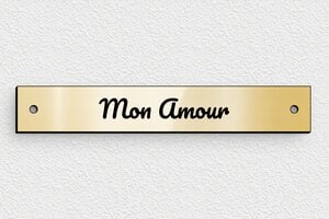 Inter funéraire pour plaque mortuaire - PVC - 140 x 22 mm - or-brillant-noir - holes-only - funeraire-inter-005-3