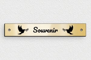 Inter funéraire pour plaque mortuaire - PVC - 140 x 22 mm - or-brillant-noir - holes-only - funeraire-inter-006-3