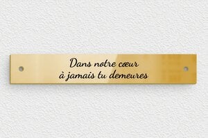 Inter funéraire pour plaque mortuaire - Laiton - 140 x 22 mm - poli - holes-only - funeraire-inter-010-3