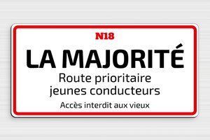 Humour anniversaire - Plaque la majorité - 300 x 150 mm - PVC - custom - glue - humour-anniversaire-18ans-002-3