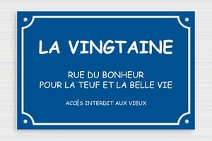 Humour anniversaire - Panneau la vingtaine - 300 x 200 mm - PVC - bleu-blanc - screws - humour-anniversaire-20ans-005-3