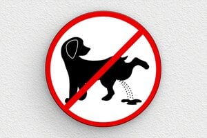 Panneau interdiction humour - Plaque chien interdiction d’uriner - 100 x 100 mm - PVC - custom - none - humour-chien-interdit-uriner-004-3