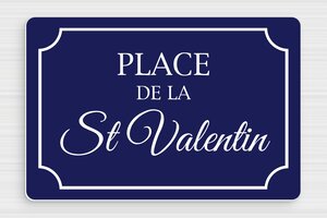 Panneau humour couple - Plaque place de la St Valentin - 210 x 140 mm - PVC - bleu-marine-blanc - glue - humour-couple-003-1