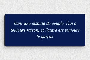 Panneau humour couple - Plaque règles de la dispute - 150 x 60 mm - PVC - custom - none - humour-couple-062-4