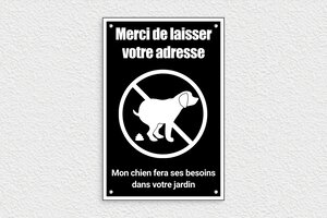 Panneaux de signalisation humoristiques - Plaque humour déjection canine interdite - 200 x 300 mm - PVC - noir-blanc - screws - humour-crotte-chien-interdit-001-3