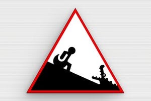 Panneau danger humour - Panneau danger humoristique - Triangulaire - PVC - 200 x 173 mm - 200 x 173 mm - PVC - custom - glue - humour-danger-004-3