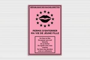 Panneau humour couple - Plaque permis d'enterrer ma vie de jeune fille - 200 x 300 mm - PVC - custom - glue - humour-enterrement-vie-jeune-fille-001-3