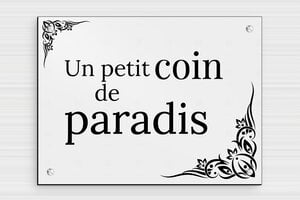 Citation toilette WC humour - Panneau toilettes - Un petit coin de paradis - PVC - Gris - 200 x 150 mm - 200 x 150 mm - PVC - gris-noir - screws - humour-maison-030-4