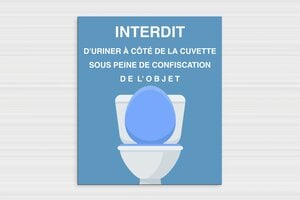 Panneaux de signalisation humoristiques - Interdit d'uriner à côté - Panneau humoristique toilettes - 300 x 350 mm - PVC - 300 x 350 mm - PVC - custom - glue - humour-maison-032-4