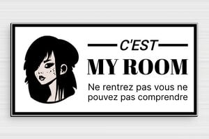 Plaque porte chambre humoristique - C'est my room - Plaque porte de chambre - PVC - 200 x 100 mm - 200 x 100 mm - PVC - custom - glue - humour-maison-056-4