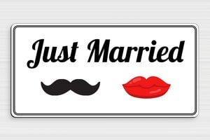 Panneau mariage humour - Panneau just married - 300 x 150 mm - PVC - custom - glue - humour-mariage-002-3