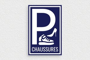 Panneaux de signalisation humoristiques - Parking chaussures - Plaque humoristique - PVC - 100 x 150 mm - 100 x 150 mm - PVC - bleu-marine-blanc - glue - humour-parking-003-3